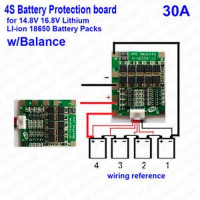BMS proteccion Li-ion 4S 14.8V-30A BMS proteccion Li-ion 4S 14.8V-30A