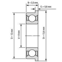 MF128ZZ 8x12x3.5mm rodamiento con brida MF128ZZ 8x12x3.5mm rodamiento con brida