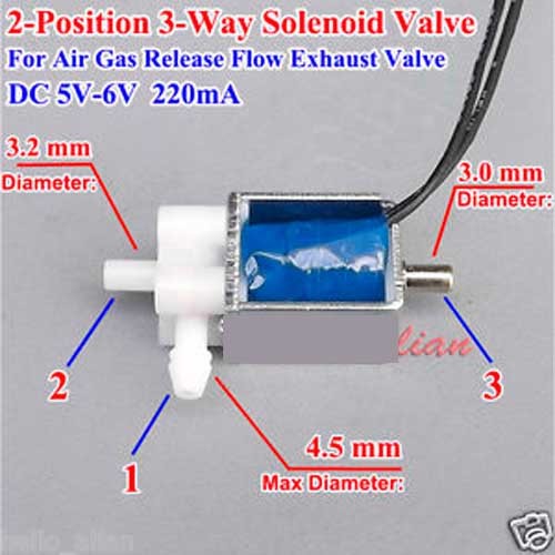 Valvula Solenoide Electrica (Micro) 3.7V 40Kpa