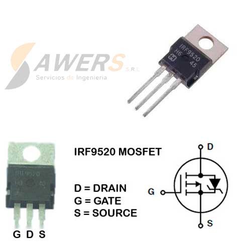 IRF9520 Mosfet P 100V 8A