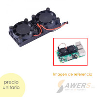 Disipador de aluminio dual fan Raspberry Pi 4 Disipador de aluminio dual fan Raspberry Pi 4