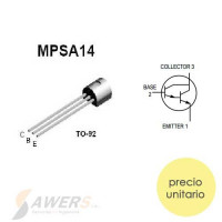 MPSA14 Darlington NPN 30V 625mW 20000 hFE MPSA14 Darlington NPN 30V 625mW 20000 hFE