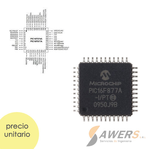 PIC16F877A-I/P Microcontrolador DIP-40 SMD