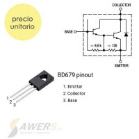 BD679 Transistor Darlington NPN 80V-40W 750 hFE BD679 Transistor Darlington NPN 80V-40W 750 hFE