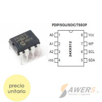 24LC512 Memoria EEPROM  512Kb 900ns 24LC512 Memoria EEPROM  512Kb 900ns