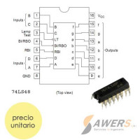 74LS48 DIP-16 Decodificador BCD a 7 segmentos 74LS48 DIP-16 Decodificador BCD a 7 segmentos