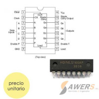 74LS160 DIP-16 Contador BCD 74LS160 DIP-16 Contador BCD