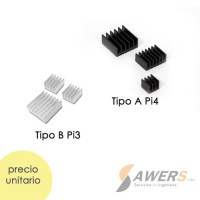 Disipador para Raspberry 3B (3 Piezas) Disipador para Raspberry 3B (3 Piezas)