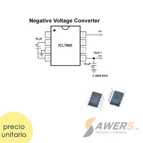 LMC7660 Conversor de Voltaje Negativo -1.5V -10V