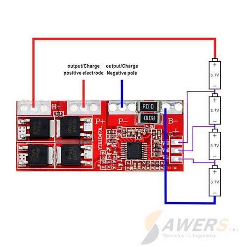 BMS Proteccion Li-ion 3S 12.4V-30A