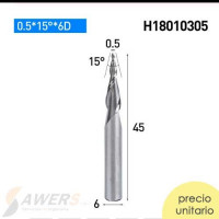 Fresa de Tallado 3D punta conica tungsteno 0.5*15deg*6D Fresa de Tallado 3D punta conica tungsteno 0.5*15deg*6D