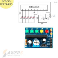 KA2284 VUmetro Indicador de nivel de Audio 5-leds KA2284 VUmetro Indicador de nivel de Audio 5-leds