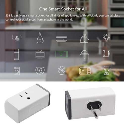 Sonoff S31 WiFi Smart Socket + Medidor de potencia 110V-15A