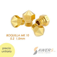 Boquilla MK10 Nozzle 1.75mm Bronce 0.2-1mm (rosca M7) Boquilla MK10 Nozzle 1.75mm Bronce 0.2-1mm (rosca M7)
