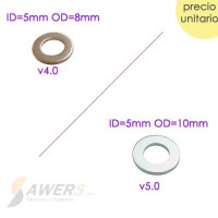 Arandela de presicion 10x5.2x1mm - 8x5.2x1mm (5 unidades) Arandela de presicion 10x5.2x1mm - 8x5.2x1mm (5 unidades)