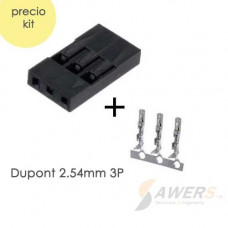 Dupont conector hembra 2.54mm 3P (2piezas)