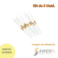Resistencia Axial 1/4W 5% (KIT 5 UNID.) Resistencia Axial 1/4W 5% (KIT 5 UNID.)