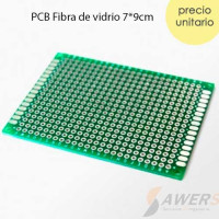PCB Perforada cara simple 7x9cm (fibra de vidrio) PCB Perforada cara simple 7x9cm (fibra de vidrio)