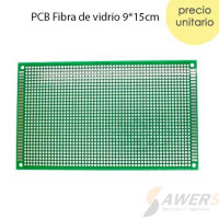 PCB Perforada cara simple 9x15cm (fibra de vidrio) PCB Perforada cara simple 9x15cm (fibra de vidrio)