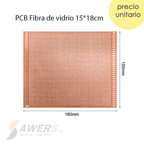 PCB Perforada cara simple 15x18cm (baquelita)