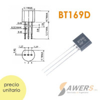 BT169 Tiristor SCR TO-92 400V 0.8A BT169 Tiristor SCR TO-92 400V 0.8A