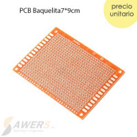 PCB Perforada cara simple 7x9cm (baquelita) PCB Perforada cara simple 7x9cm (baquelita)