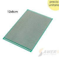 PCB Perforada cara simple 12x18cm (Fibra de Vidrio) PCB Perforada cara simple 12x18cm (Fibra de Vidrio)