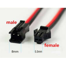 Cable conector JST SM2.54 2P (M-H)