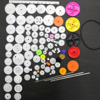 Kit educativo de 106 piezas engranajes/poleas/cremalleras Kit educativo de 106 piezas engranajes/poleas/cremalleras