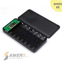Case PowerBank Plastico USB Dual 18650 5V 2A (8 Pilas) Case PowerBank Plastico USB Dual 18650 5V 2A (8 Pilas)