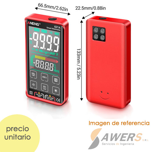 Multimetro Digitale ANENG 621A Touch Screen - TRMS 9999, Ricaricabile USB-C, Con Torcia - Foto 6