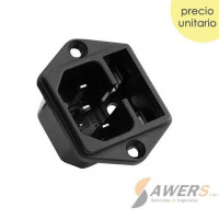 Zocalo Enchufe tablero C14 solo portafusible Zocalo Enchufe tablero C14 solo portafusible