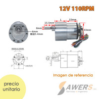 Motorreductor JGB37-520 12V 110-176RPM con encoder Motorreductor JGB37-520 12V 110-176RPM con encoder