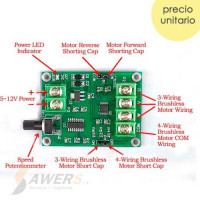 Controlador Brushless BLCD de Velocidad 12V 1.8A Controlador Brushless BLCD de Velocidad 12V 1.8A