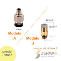 PC4-M6 Antirretorno Neumatico ID-4mm Rosca 6mm PC4-M6 Antirretorno Neumatico ID-4mm Rosca 6mm