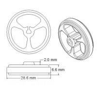 2xRueda de goma para micromotor 34x7mm (PAR)