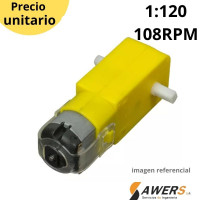 Motor reductor 1:120 5V 108RPM eje doble Motor reductor 1:120 5V 108RPM eje doble