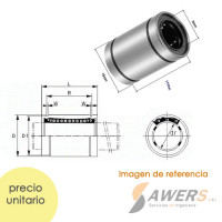 LMS8UU rodamiento lineal 8x15x17mm LMS8UU rodamiento lineal 8x15x17mm