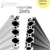 Perfil de aluminio estructural V-SLOT 2080 2Mts Perfil de aluminio estructural V-SLOT 2080 2Mts