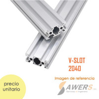 Perfil de aluminio estructural V-SLOT 2040 3Mts Perfil de aluminio estructural V-SLOT 2040 3Mts