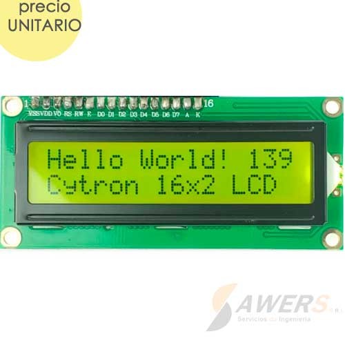 Pantalla LCD 16x2 (Verde)