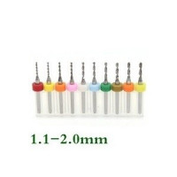 Kit De Fresas CNC Para Perforacion 1.1 a 2mm Kit De Fresas CNC Para Perforacion 1.1 a 2mm