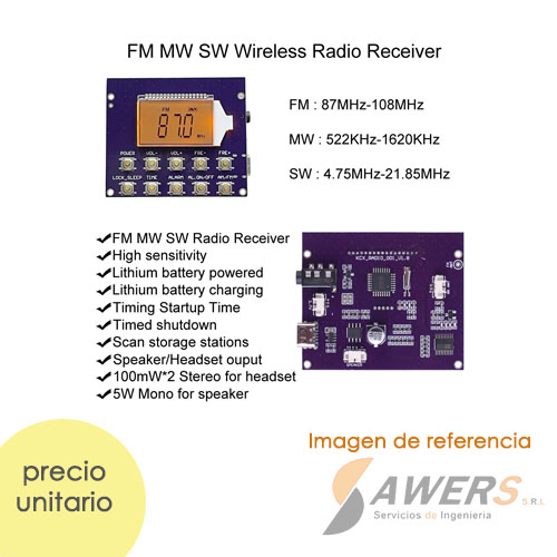 KCX_RADIO_001 Modulo receptor de Radio FM/MW/SW