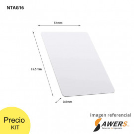 Tarjeta NFC RFID 13.56MHz NTAG216 85x54mm