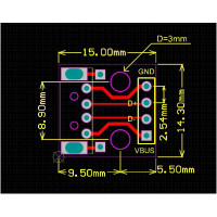 Zocalo microUSB a DIP-PCB Zocalo microUSB a DIP-PCB