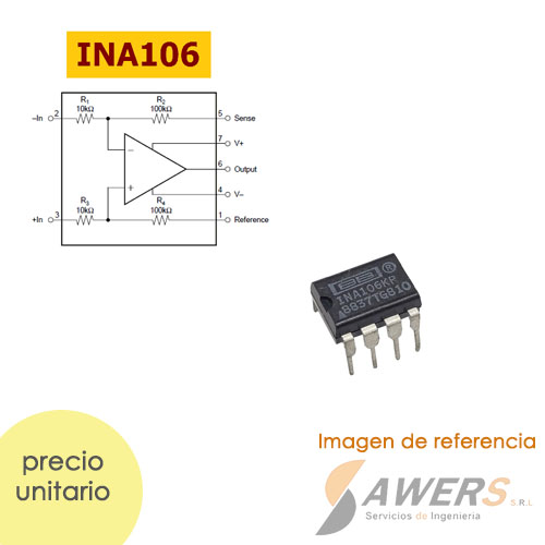 INA106KP Amplificador de instrumentacion DIP-8