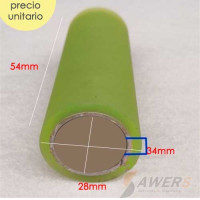 Rodillo transportador PU ID=28 OD=34 L=54mm