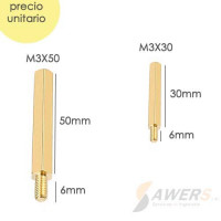 Tornillo separador hex metalico M-H M3x50 M3x30 Tornillo separador hex metalico M-H M3x50 M3x30