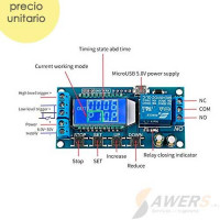 Temporizador Sincrono LCD 0-9999min Relay 5V Temporizador Sincrono LCD 0-9999min Relay 5V