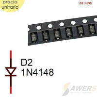 1N4148 Diodo Recuperacion Rapida 100V 0.2A  (2piezas) 1N4148 Diodo Recuperacion Rapida 100V 0.2A  (2piezas)